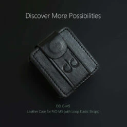 DDHIFI C-M5 Leather Case For FiiO M5 Music Player, DAP Leather Cover (with Elastic Loop Strap) Black, Watch Band Use.