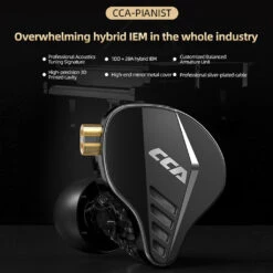 CCA - Pianist IEM -Audio Headphone Store Concept Kart CCA Pianist IEM Black 3 2
