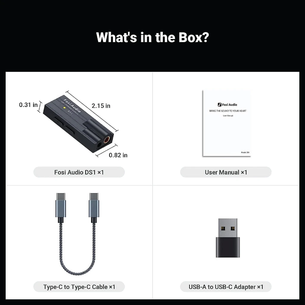 Fosi Audio - DS1 DAC Portable Headphone Amplifier 7 Fosi Audio - DS1 DAC Portable Headphone Amplifier - Image 7
