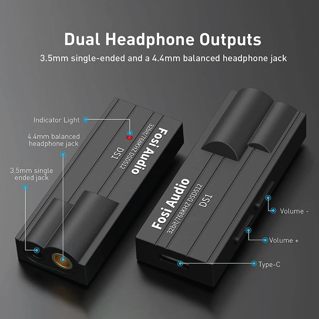 Fosi Audio - DS1 DAC Portable Headphone Amplifier 8 Fosi Audio - DS1 DAC Portable Headphone Amplifier - Image 8