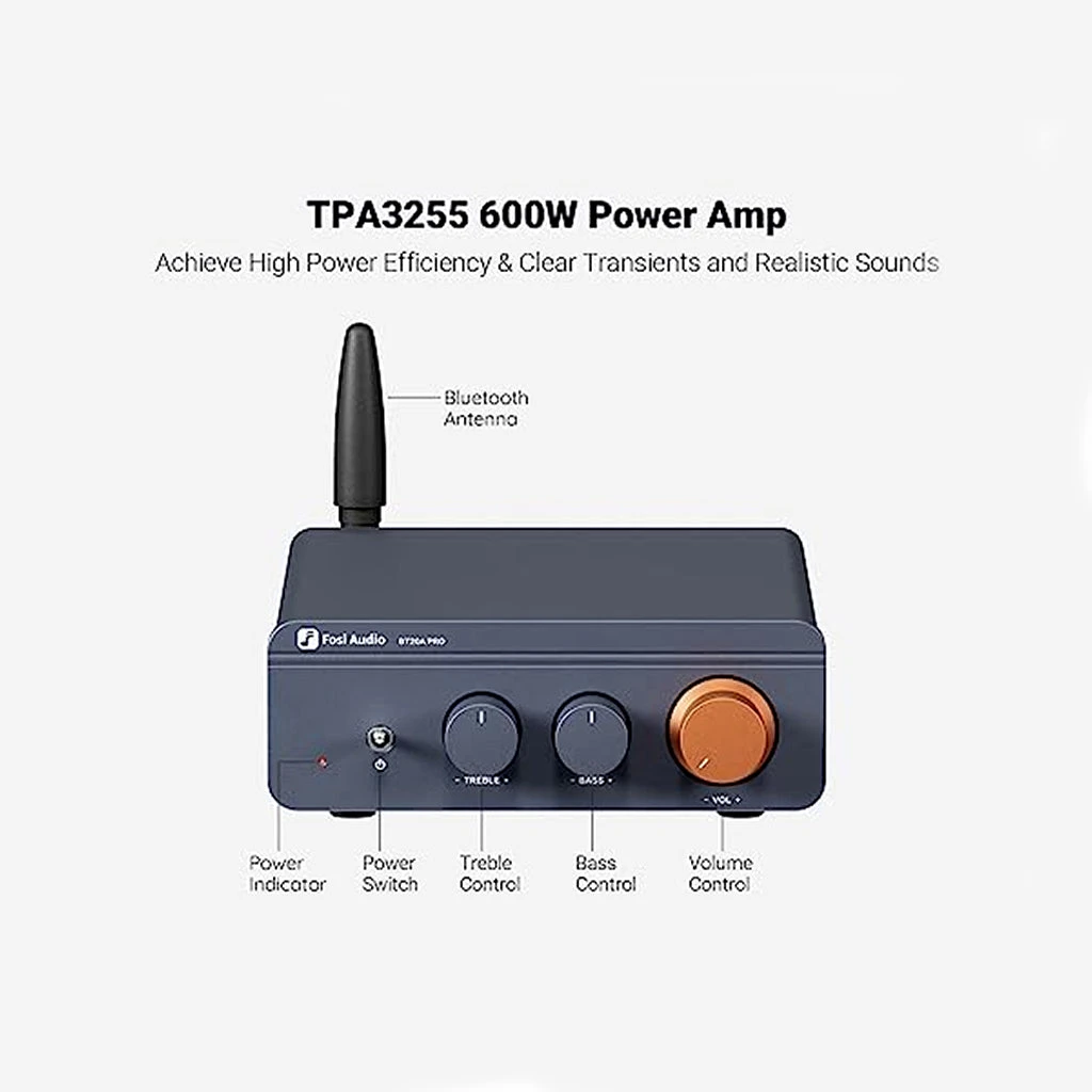 Fosi Audio - BT20A Pro Bluetooth Power Amplifier 2 Fosi Audio - BT20A Pro Bluetooth Power Amplifier - Image 2
