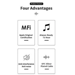 JCALLY - AUX08L Apple Audio Cable -Audio Headphone Store Concept Kart JCALLY AUX08L Apple Audio Cable 1 9