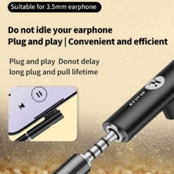 JCALLY - JA10T Lighting Male To 3.5mm Female Audio Adapter -Audio Headphone Store Concept Kart JCALLY JA10T LightingFemaleto3.5mmMaleAudioAdapter 1 5
