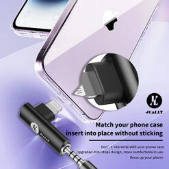 JCALLY - JA10T Lighting Male To 3.5mm Female Audio Adapter -Audio Headphone Store Concept Kart JCALLY JA10T LightingFemaleto3.5mmMaleAudioAdapter 1 6