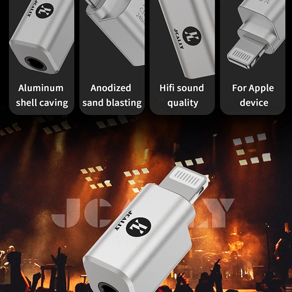 JCALLY - JA10i Lighting Male To 3.5mm Female Audio Adapter 7 JCALLY - JA10i Lighting Male To 3.5mm Female Audio Adapter - Image 7
