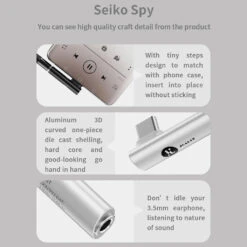 JCALLY - JA3T Type C Male To 3.5mm Female Portable DAC Dongle -Audio Headphone Store Concept Kart JCALLY JA3T TypeC DAC Blk 1 8