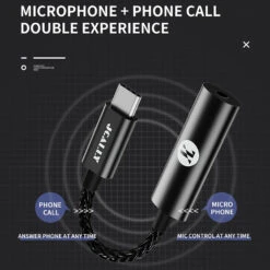 JCALLY – JM30 PRO Type C Male To 3.5mm Female Portable DAC Dongle -Audio Headphone Store Concept Kart JCALLY JM30PRO TypeC Blk 1 5