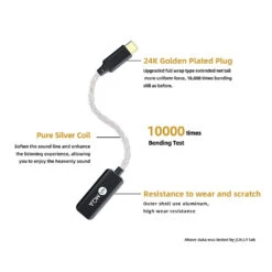 JCALLY - JM50 Portable DAC Dongle -Audio Headphone Store Concept Kart JCALLY JM50 Portable DAC Dongle Black 5