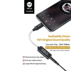 JCALLY - JM50 Portable DAC Dongle -Audio Headphone Store Concept Kart JCALLY JM50 Portable DAC Dongle Black 6