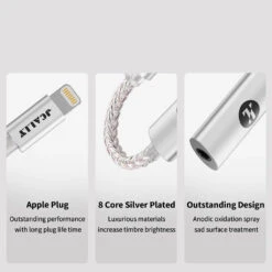 JCALLY - JM7 Portable DAC Dongle 36 JCALLY - JM7 Portable DAC Dongle -Audio Headphone Store Concept Kart JCALLY JM7L Type C Male to 3.5mm Female Silver 1 27