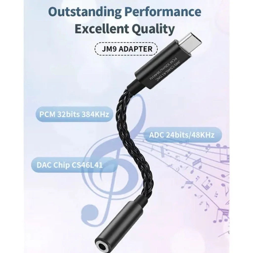 JCALLY - JM9 TYPE C Male To 3.5mm Female Portable DAC Dongle 3 JCALLY - JM9 TYPE C Male To 3.5mm Female Portable DAC Dongle - Image 3
