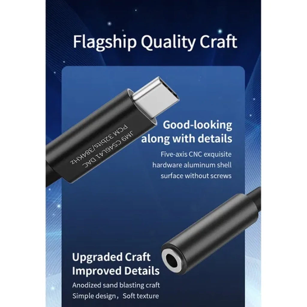 JCALLY - JM9 TYPE C Male To 3.5mm Female Portable DAC Dongle 5 JCALLY - JM9 TYPE C Male To 3.5mm Female Portable DAC Dongle - Image 5