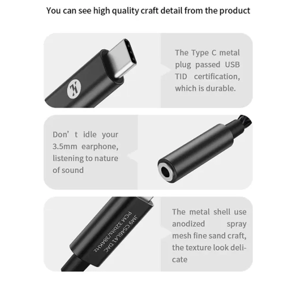 JCALLY - JM9 TYPE C Male To 3.5mm Female Portable DAC Dongle 6 JCALLY - JM9 TYPE C Male To 3.5mm Female Portable DAC Dongle - Image 6