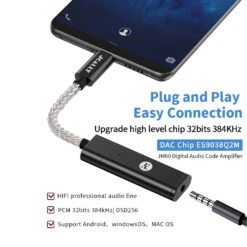 JCALLY - JM60 Type C To 3.5mm Portable DAC Dongle -Audio Headphone Store Concept Kart JCALLY Jm60 TypeC 3 8