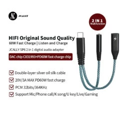 JCALLY - SP6 Portable DAC Dongle -Audio Headphone Store Concept Kart JCALLY SP6 Portable DAC Dongle Green 4