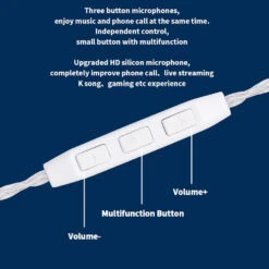 JCALLY - TC08 Pro Upgrade Cable For IEM -Audio Headphone Store Concept Kart JCALLY TC08 Pro Upgrade Cablefor IEM With Mic 3 5