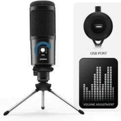 Jeemak - PC21 USB Microphone 16 Jeemak - PC21 USB Microphone -Audio Headphone Store Concept Kart Jeemak PC21 USB Microphone Black 3