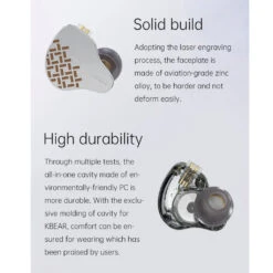 KBEAR - Rosefinch Wired IEM -Audio Headphone Store Concept Kart KBEAR Rose Finch Wired IEM Silver 1 12