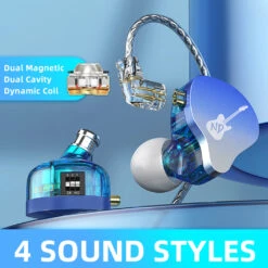 ND - DD3 IEM -Audio Headphone Store Concept Kart ND DD3 IEM Mic Blue 2 5