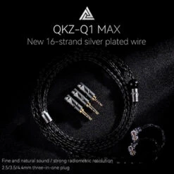 QKZ - Q1 MAX Upgrade Cable For IEM -Audio Headphone Store Concept Kart QKZ Q1 MAX Upgrade Cable for IEM NightDark 1 1