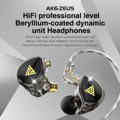 QKZ - AK6 Zeus Wired IEM 9 QKZ - AK6 Zeus Wired IEM -Audio Headphone Store Concept Kart QKZ AK6 Zeus Wired IEM Black 1 3