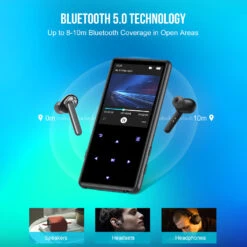 SWOFY - D51 Portable Music Player -Audio Headphone Store Concept Kart SWOFY D51 Portable Music Player Black 1 6