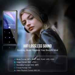 SWOFY - D51 Portable Music Player -Audio Headphone Store Concept Kart SWOFY D51 Portable Music Player Black 1 8