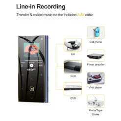 SWOFY - M2 Portable Music Player -Audio Headphone Store Concept Kart SWOFY M2 Digital Music Player Black 5 5