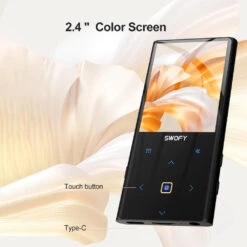 SWOFY - M2 Portable Music Player -Audio Headphone Store Concept Kart SWOFY M2 Digital Music Player Black 5 6