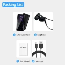 SWOFY – T-MP30 Portable Music Player -Audio Headphone Store Concept Kart SWOFY T MP30 Portable Music Player Black 1 7