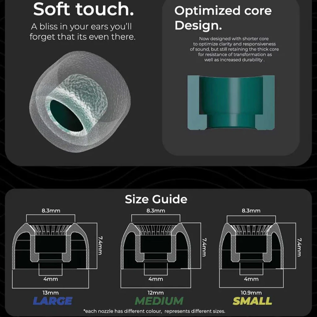 TANGZU - Tang Sancai Wide Bore Eartips For IEMs 2 TANGZU - Tang Sancai Wide Bore Eartips For IEMs - Image 2