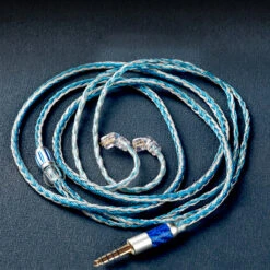 ZR Audio - 16 Strand Upgrade Cable For IEM -Audio Headphone Store Concept Kart ZRAudio 16 Strand Upgrade Cable for IEM Blue Silver 3 7