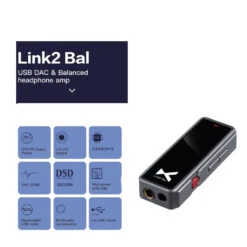 XDuoo - Link2 Balanced DAC & Amp -Audio Headphone Store Concept Kart xDuoo Link2 Balanced DAC and AMP Grey 1 8