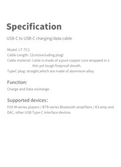 FiiO LT-TC1 Type-C To Type-C USB Cable 21 FiiO LT-TC1 Type-C To Type-C USB Cable -Audio Headphone Store LT TC1 EN 07