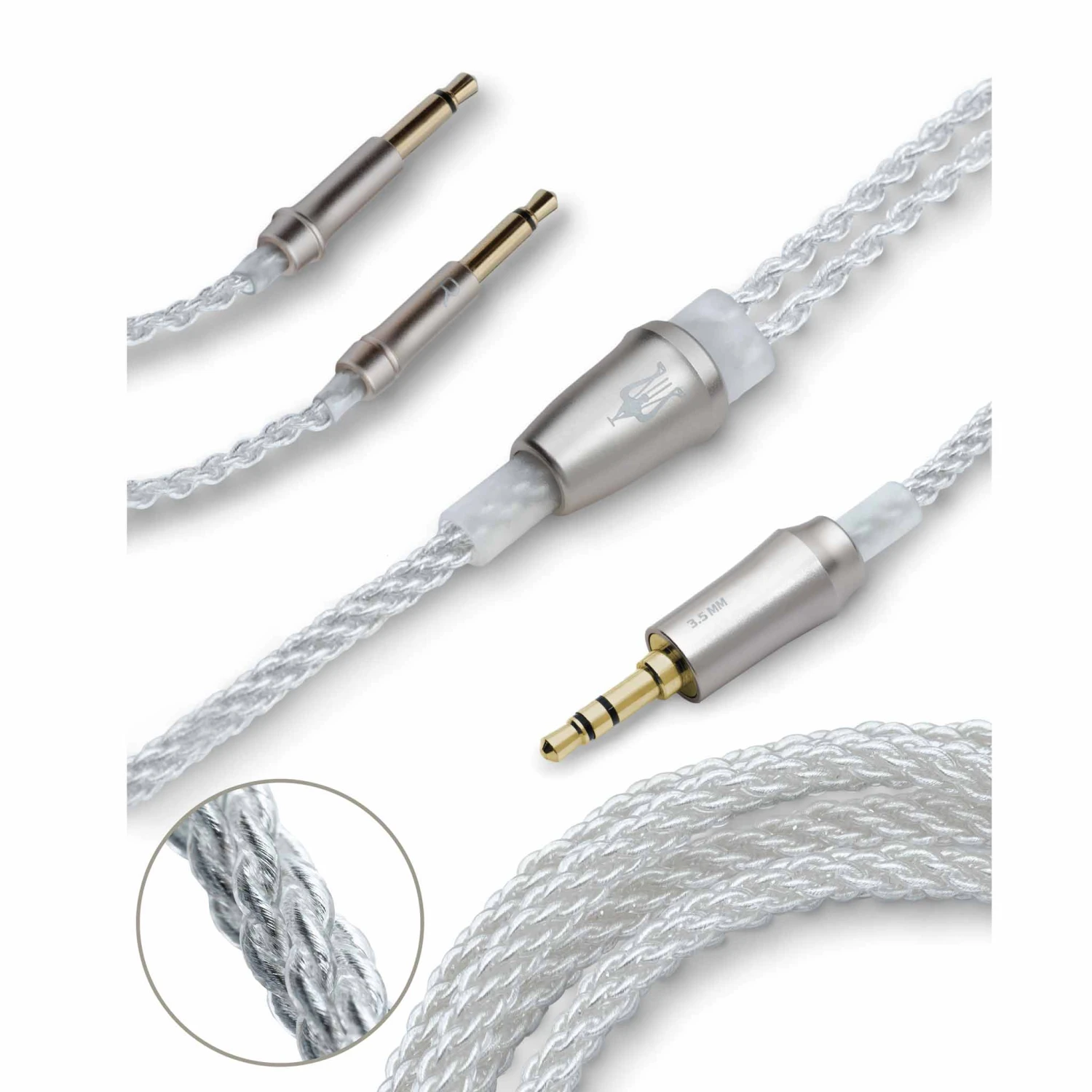 Meze MONO 3.5 MM SILVER-PLATED UPGRADE CABLES 2 Meze MONO 3.5 MM SILVER-PLATED UPGRADE CABLES - Image 2